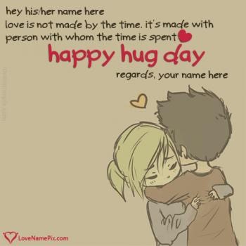 Cute Couple Hug Day Quotes With Name