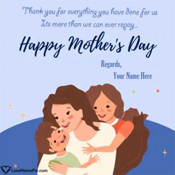 Cute Happy Mothers Day Wishes Whatsapp Status Card Image With Name