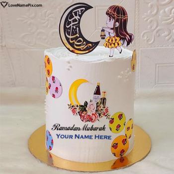 Cute Ramadan Mubarak Cake For Kids With Name