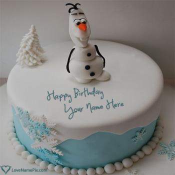Disney Frozen Olaf Birthday Cake With Name