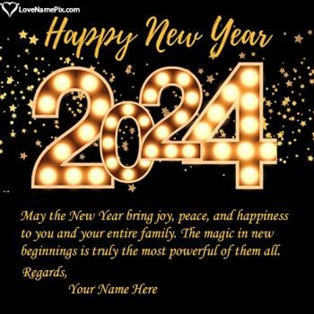 Happy New Year 2024 Card Making Online Free With Name