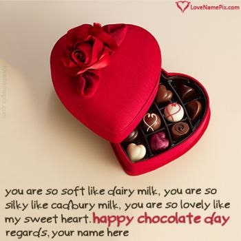Heart Gift Happy Chocolate Day Images With Name
