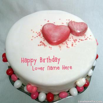 Hearts Cake for Birthday Wishes With Name