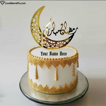 Latest Ramadan Mubarak Wishes Cake HD With Name