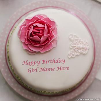 Rose Birthday Cake For Girls With Name