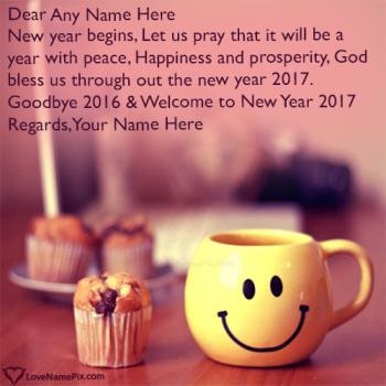 Write name on Welcome 2017 Best Wishes Quotes images