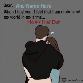 Write Your Name On Hug Day Image With Name
