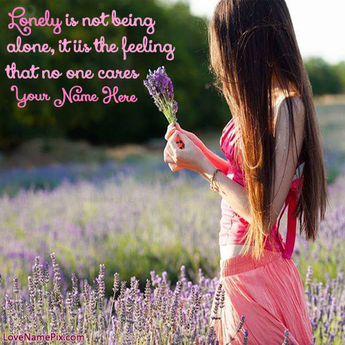 Write Name on Lonely Girl Quotes Images Picture