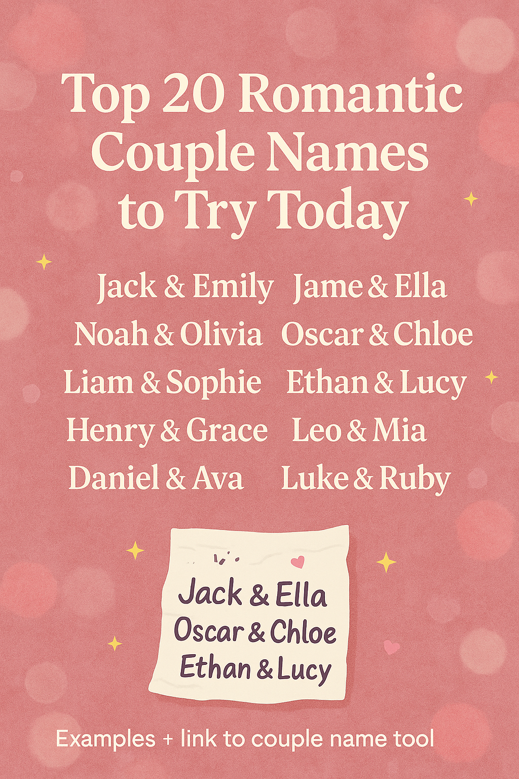Top 20 Romantic Couple Names to Try Today