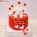 Adorable Hearts Anniversary Day Cake Idea Love Name Picture