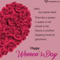 Floral Happy Womens Day Message Card For Ladies Love Name Picture