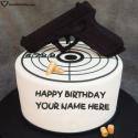 Snipers Gun Professional Birthday Cake For Boys Love Name Picture