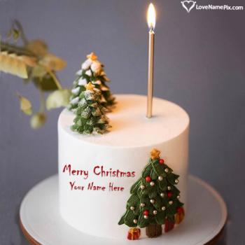 Amazing Merry Christmas Candle Cake Topper With Name