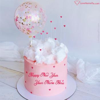 Beautiful Red Hearts Cake Design For New Year 2026 With Name