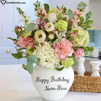 Best Happy Birthday Flowers Name Wish Image With Name