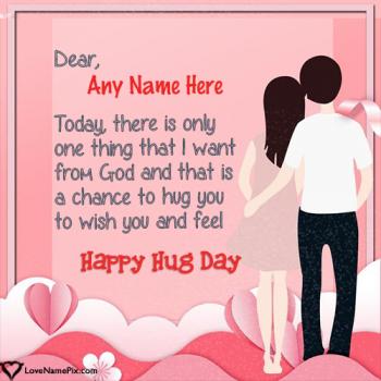 Best Happy Hug Day Wishes Image For Couple With Name