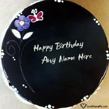Black Chocolate Birthday Cake Generator With Name