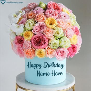Cool Happy Birthday Flower Image For Boyfriend With Name