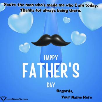 Cool Happy Fathers Day Greeting Card For Dad With Name