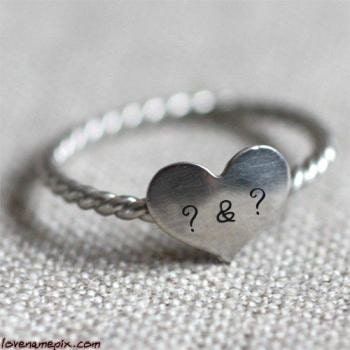 Couple Letters Heart Ring With Name