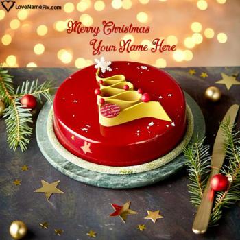 Create Custom Merry Christmas Cake Free Download With Name