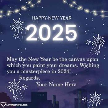 Create New Year Greetings Card Online Free With Name