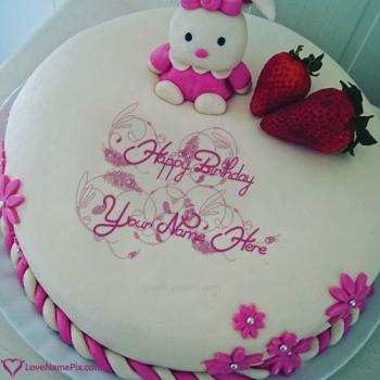 Cute Doll Happy Birthday Cakes For Daughter With Name