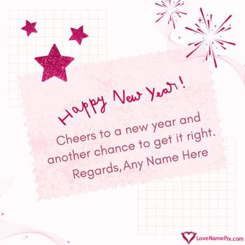 Cute Happy New Year 2026 Card Making Online With Name