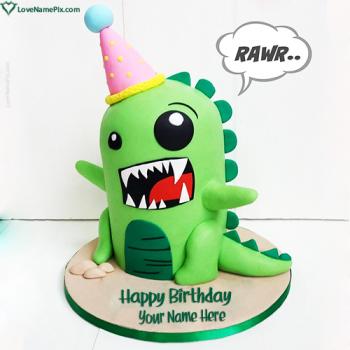 Dinosaur Birthday Cake Idea For Boy With Name