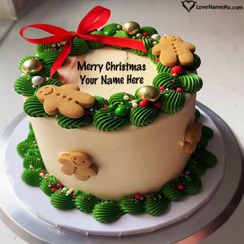 Download Custom Merry Christmas Cake Photo With Name