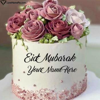 Eid Mubarak Wishes Greetings Cake Image For Love With Name