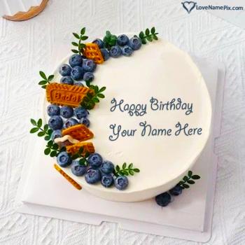 Elegant Blueberry Birthday Cake Wishes For Boys With Name