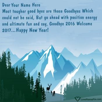 Write name on Good Bye 2016 Welcome 2017 Messages images