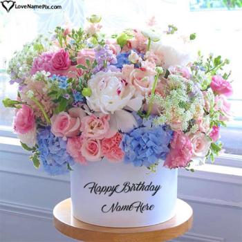 Happy Birthday Floral Personalised Card Free Download With Name
