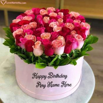 Happy Birthday Flower Bouquet With Name