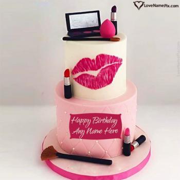 Happy Birthday Makeup Image for Wife in English With Name