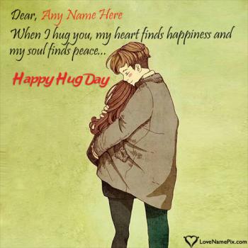 Happy Hug Day Wishes Image With Name