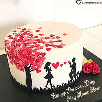 Happy Propose Day Cake For Lovers With Name