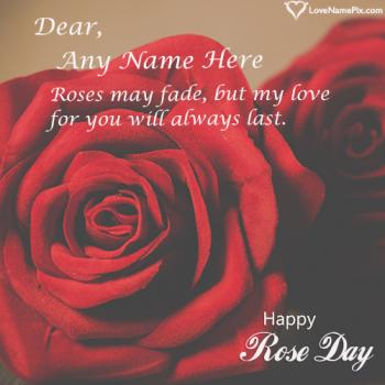 Happy Rose Day Greeting Card With Name