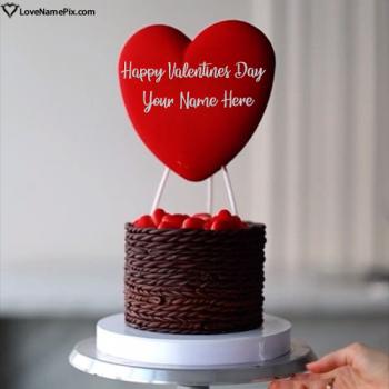 Heart Valentine Love Cake Image With Name