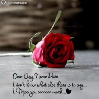 I Miss U Wallpaper With Rose With Name