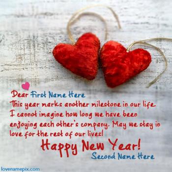 Lovers New Year Greetings With Name