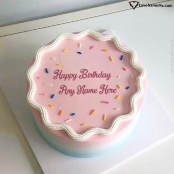 Magical Pink Birthday Cake For Girls With Name
