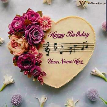 Musical Birthday Cake Topper For Music Lovers With Name