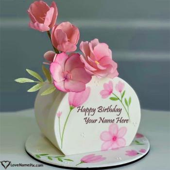 Nature lovers and garden themed celebrations cake With Name