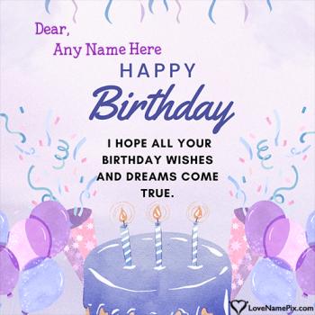 Nice Happy Birthday Wishes Card Image Idea With Name