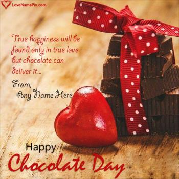 Online Free Happy Chocolate Day Greeting Card With Name