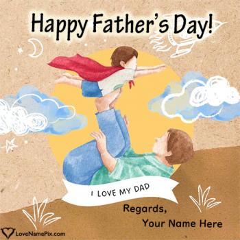 Online Happy Fathers Day Message Image With Name