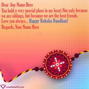 Raksha Bandhan Greeting Cards With Name