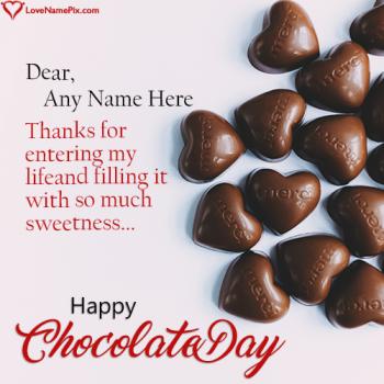 Romantic Happy Chocolate Day Quotes Pic With Name